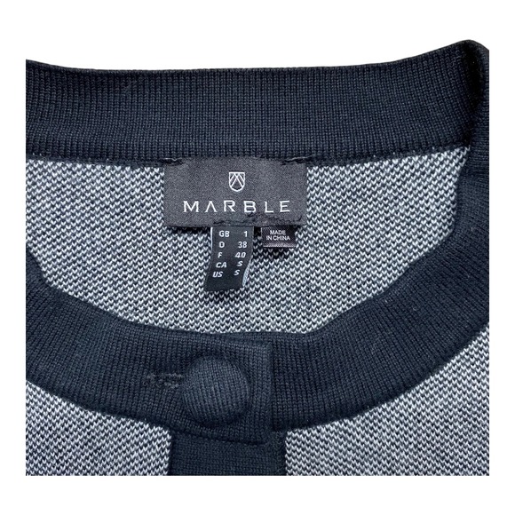 Marble Cardigan Women's Small Blue Plaid Cotton Blend‎ Knit Button Front, Size S - Picture 3 of 7